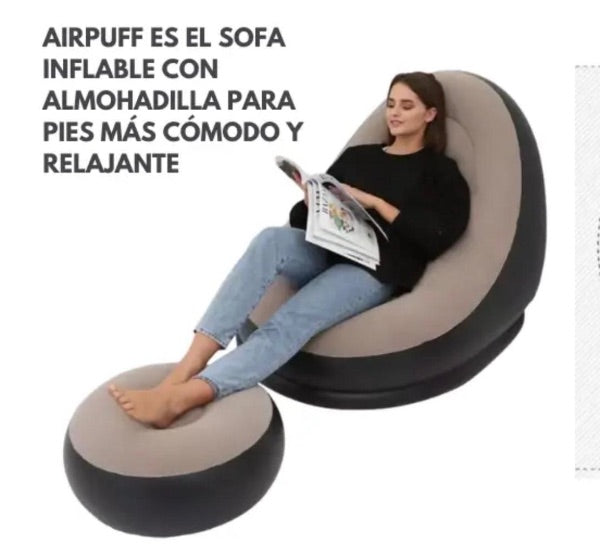 SOFA INFLABLE CON REPOSAPIES