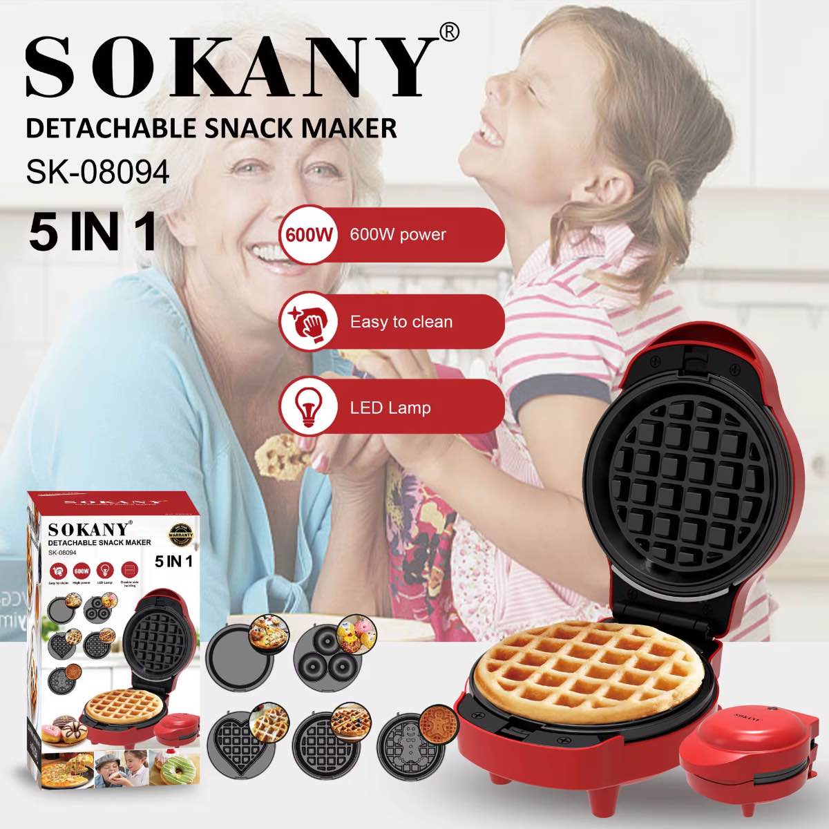 MINI WAFLERA 5 EN 1 SOKANY 08094