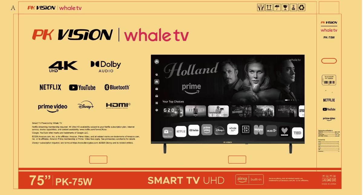 TELEVISOR 75” PK VISION WHALE TV