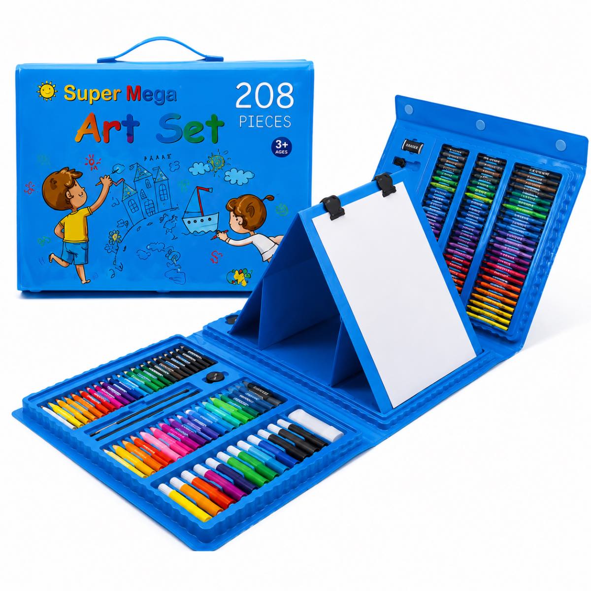 SET DE ARTE 208 PIEZAS SOLO AZUL