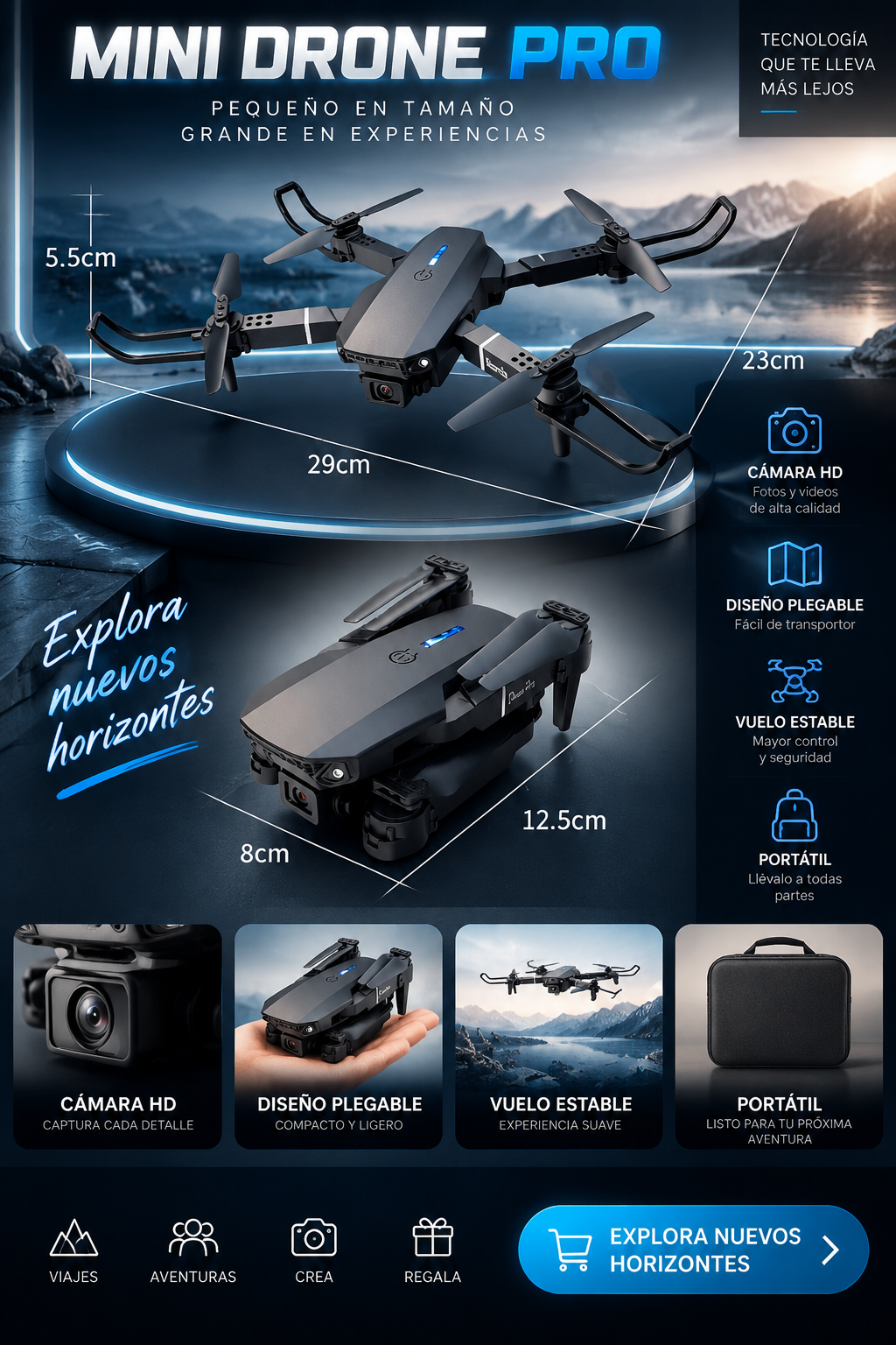 Mini Drone Pro E88 - Explora nuevos horizontes